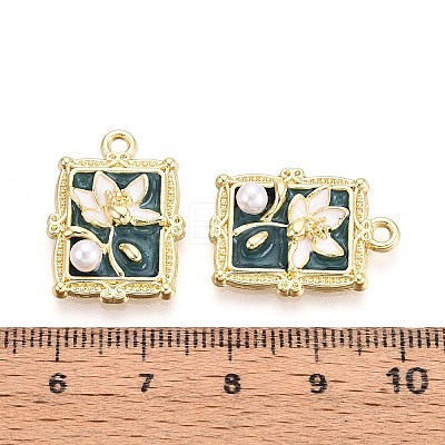 Rack Plating Alloy Enamel Pendants ENAM-N065-04KCG-1