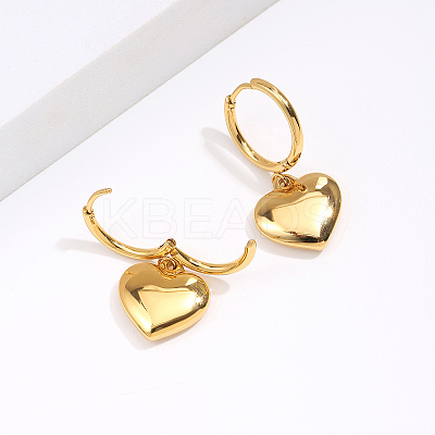 Heart Pendant Stainless Steel Hoop Earrings RM4785-1
