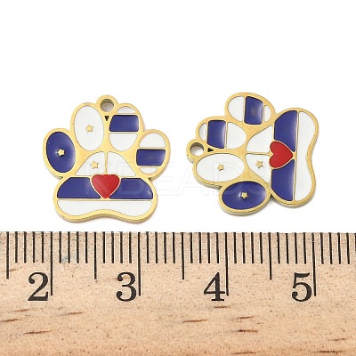 304 Stainless Steel Enamel Pendants X1-STAS-G360-03G-02-1