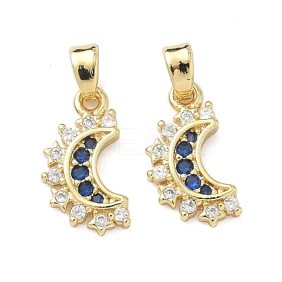 Brass Micro Pave Cubic Zirconia Pendants KK-F930-07G-1