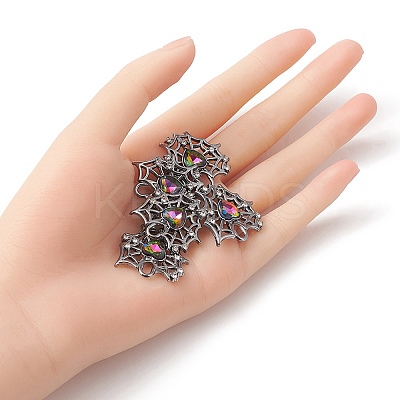 Rack Plating Alloy Glass Pendants FIND-YW0001-87-1