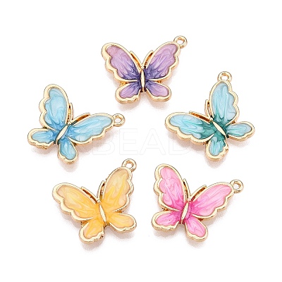 Rack Plating Alloy Enamel Pendants ENAM-N056-364KCG-1