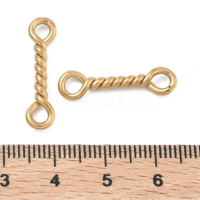 304 Stainless Steel Twisted Bar Connrctor Charms STAS-L300-002G-02-1