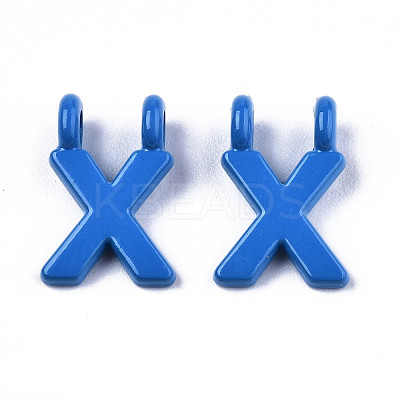 Spray Painted Alloy  2-Loop Link Pendants X-PALLOY-T075-48X-RS-1