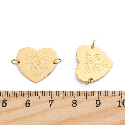 304 Stainless Steel Heart Connector Charms STAS-P396-03A-G-1