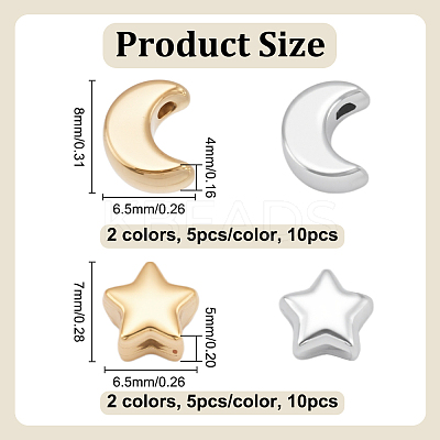 20Pcs 4 Styles 304 Stainless Steel Beads STAS-UN0063-95-1