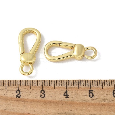 Brass Keychain Clasps KK-F893-15G-1