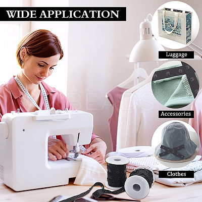 Plastic Snap Button Tape Trim Polyester Ribbons DIY-WH0632-31A-1