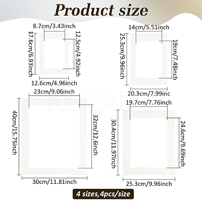 16Pcs 4 Styles Rectangle Card Paper Picture Frames DIY-AN0001-27-1