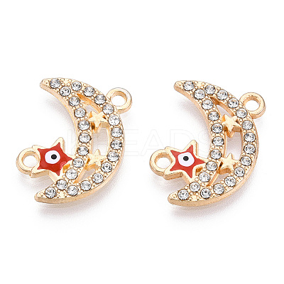 Moon Alloy Enamel Connector Charms ENAM-T013-13KC-02-1