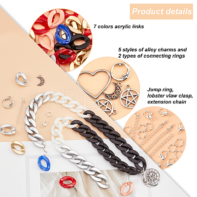 DIY Curb Chains Bracelets Necklaces Making Kits DIY-PH0009-27-1