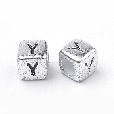 Plated Acrylic Beads PB43C9308-Y-1