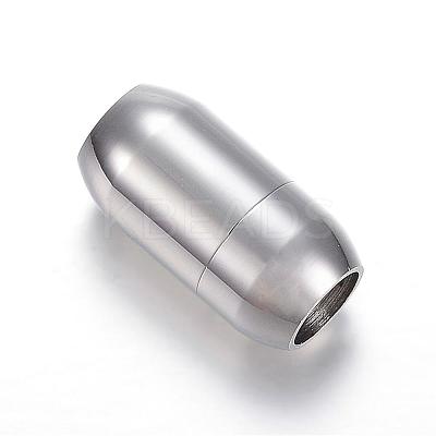Tarnish Resistant 304 Stainless Steel Magnetic Clasps with Glue-in Ends STAS-E113-28P-1