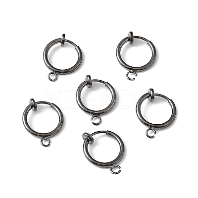 Brass Clip-on Hoop Earring Findings KK-P102-01B-01-1