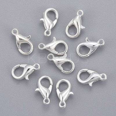 Silver Color Plated Zinc Alloy Lobster Claw Clasps X-E103-S-1