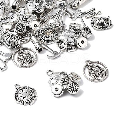 40Pcs 10 Styles Tibetan Style Alloy Pendants FIND-FP0001-23-1