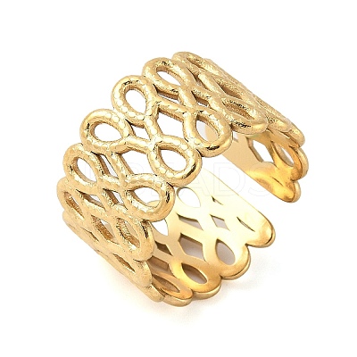 304 Stainless Steel Open Cuff Rings for Women LS-RJEW-U060-01C-G-1