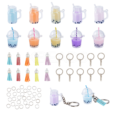 DIY Imitation Bubble Tea Charm Keychain Making Kit DIY-FH0005-20-1