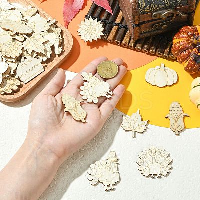 Thanksgiving Day Unfinished Blank Wooden Slices for Painting Arts WOOD-CJC0005-61B-1-1