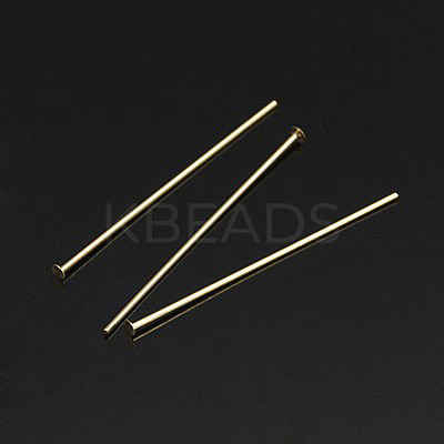 Yellow Gold Filled Flat Head Pins X-KK-G161-19x0.5mm-1-1