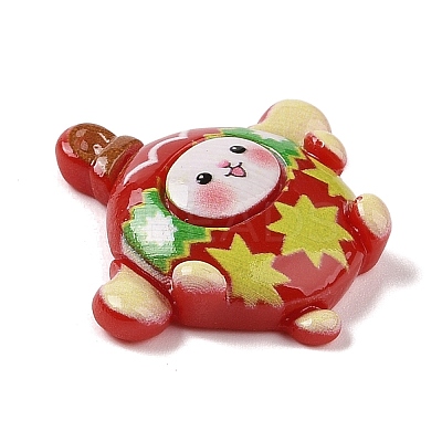 Christmas Rabbit Theme Opaque Resin Decoden Cabochons RESI-S397-01C-1