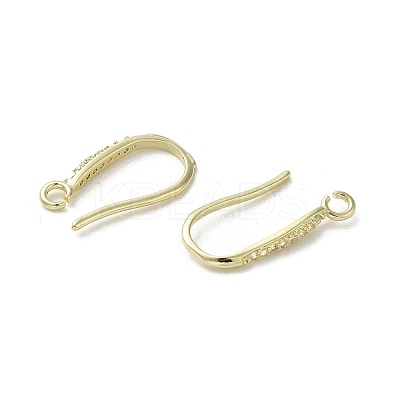 Brass Micro Pave Cubic Zirconia Earring Hooks KK-C048-14B-G-1