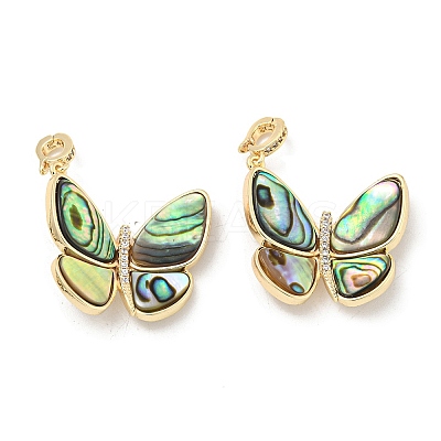 Brass Micro Pave Clear Cubic Zirconia Pendants KK-L211-020G-03-1