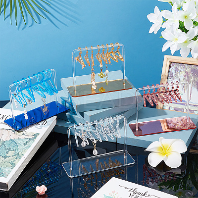 4 Sets 4 Colors Acrylic Earring Display Stands EDIS-PH0001-70-1