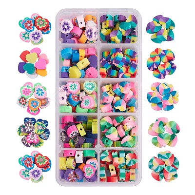 250Pcs 10 Style Handmade Polymer Clay Beads CLAY-SZ0001-53-1
