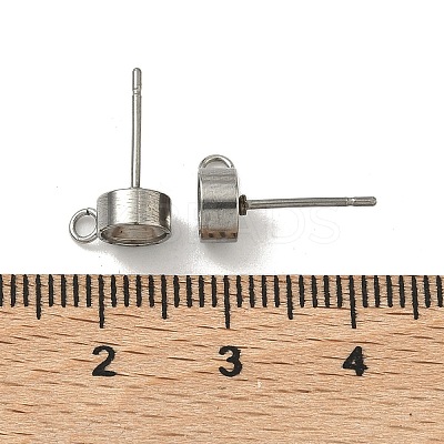 Non-Tarnish 201 Stainless Steel Stud Earring Settings STAS-S041-08-1