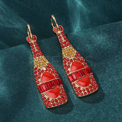 Zinc Alloy Enamel Hoop Earrings EJEW-Z088-01G-1