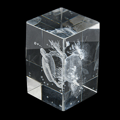 3D Laser Engraving Animal Glass Figurine DJEW-R013-01D-1