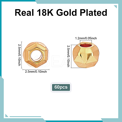 60Pcs Brass Spacer Beads KK-ME0003-78-1