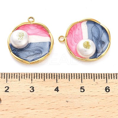 304 Stainless Steel Enamel  Pendants STAS-B084-06G-01-1
