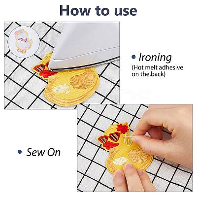 12Pcs Computerized Embroidery Polyester Iron on/Sew on Patches PATC-WH0003-60B-1