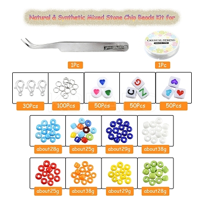 DIY Letter & Seed Beads Jewelry Set Making Kit DIY-YW0005-21-1