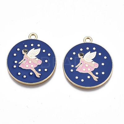 Rack Plating Alloy Enamel Pendants ENAM-N055-081-1