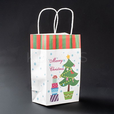 Christmas Theme Kraft Paper Gift Bags CARB-L009-A10-1