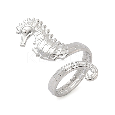 304 Stainless Steel Open Cuff Rings for Women RJEW-A079-03A-P-1