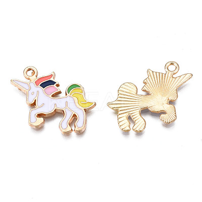 Rack Plating Alloy Enamel Pendants ENAM-T011-136B-1