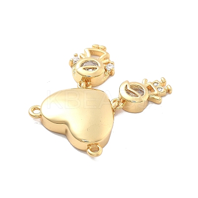 Rack Plating Brass with Cubic Zirconia Pendants KK-Q017-30G-1