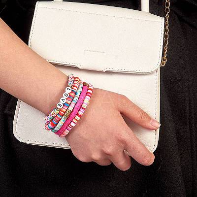 Love Bless Stretch Bracelet Sets for Teen Girl Women BJEW-SW00006-1