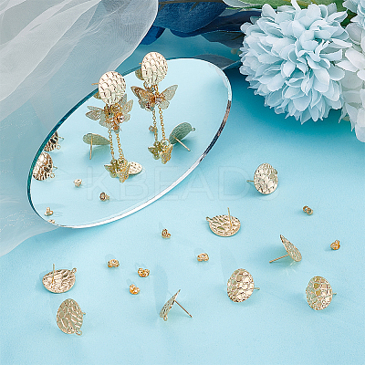 16Pcs Brass Stud Earrings Findings STAS-UN0044-12-1