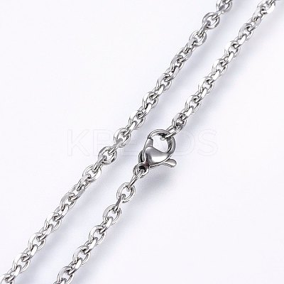 Tarnish Resistant 304 Stainless Steel Cable Chain Necklaces NJEW-P226-01P-06-1