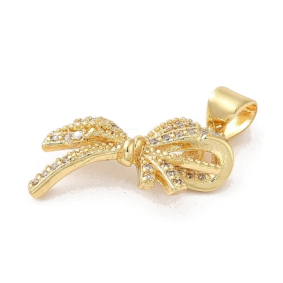 Rack Plating Brass Micro Pave Clear Cubic Zirconia Pendants KK-A206-05A-G-1