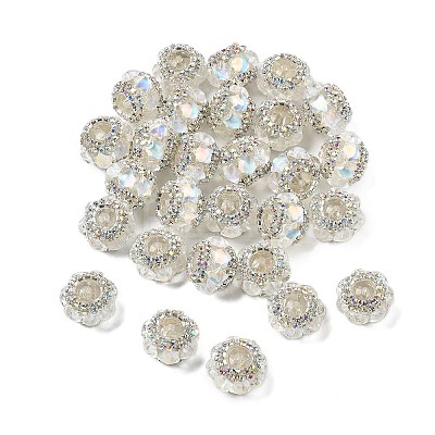 Acrylic Rhinestone Rondelle Beads OACR-S048-02J-1