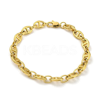 Ion Plating(IP) 304 Stainless Steel Oval Link Chain Bracelets LS-BJEW-D030-11B-G-1