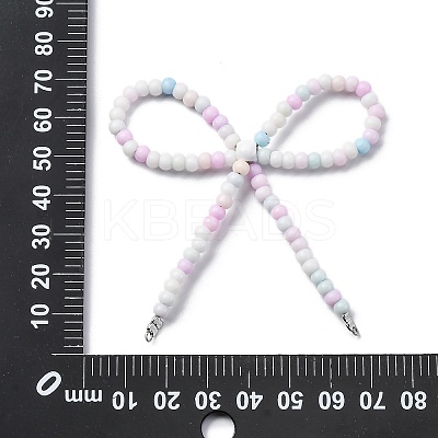 Alloy & Glass Seed Beads Bowknot Chandelier Component Links PALLOY-D359-03H-1