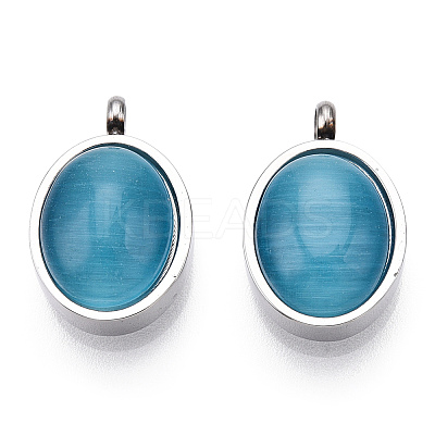 304 Stainless Steel Pendants STAS-T064-15P-1