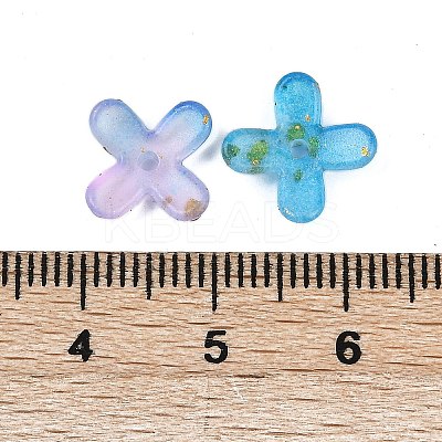 Metal Enlaced Acrylic Bead Caps OACR-G044-01K-1